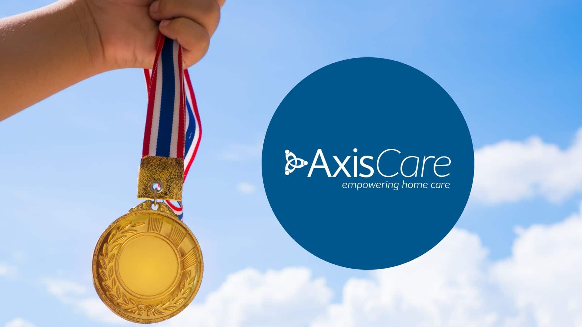 Gold medal next to AxisCare home care software logo