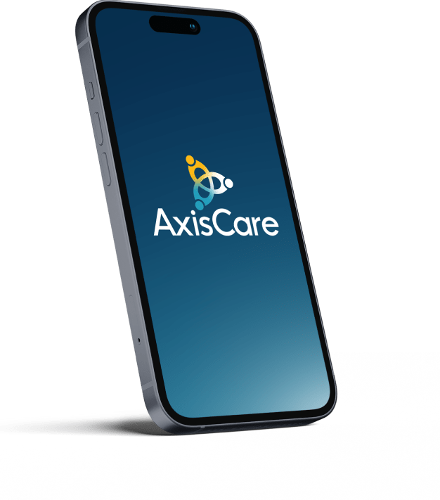 AxisCare logo on mobile device