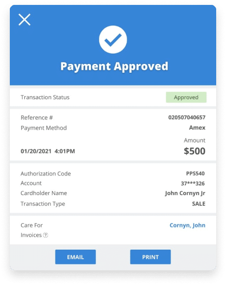 payment approval screenshot