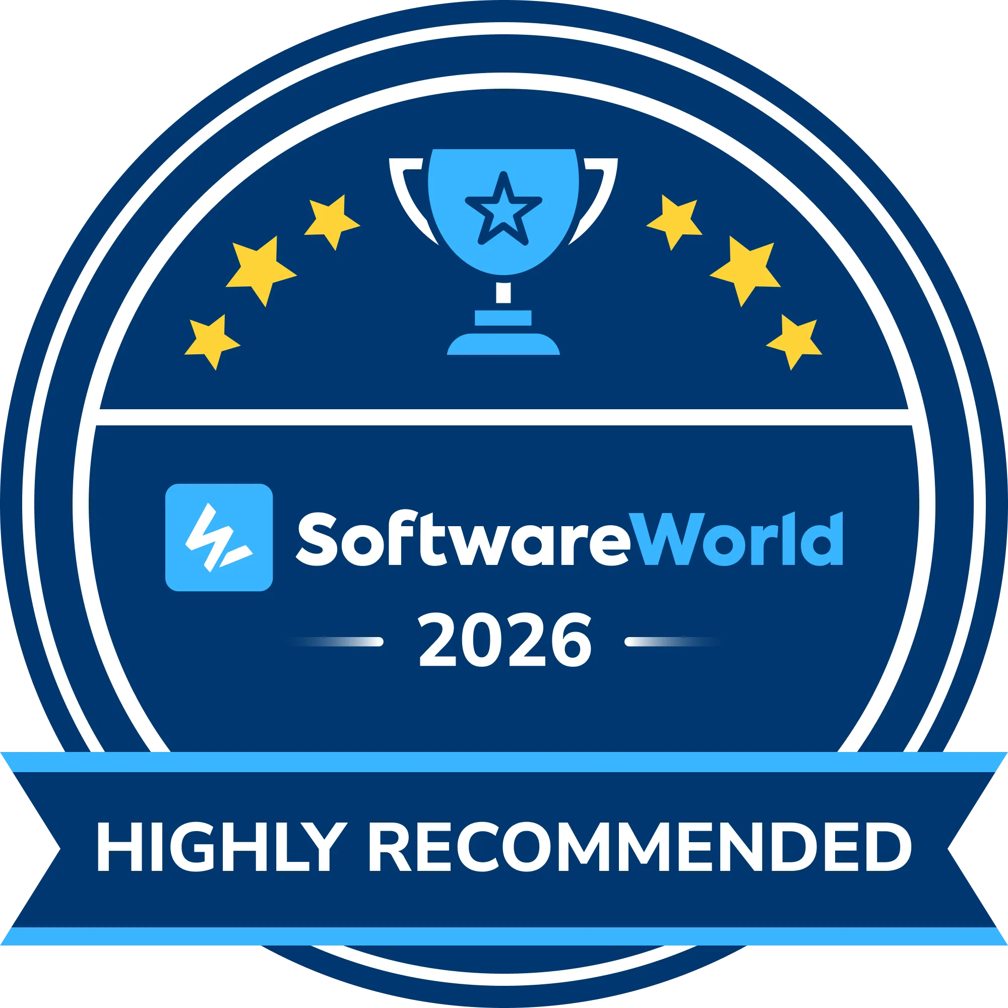 SoftwareWorld 2026 Highly Recommended Badge