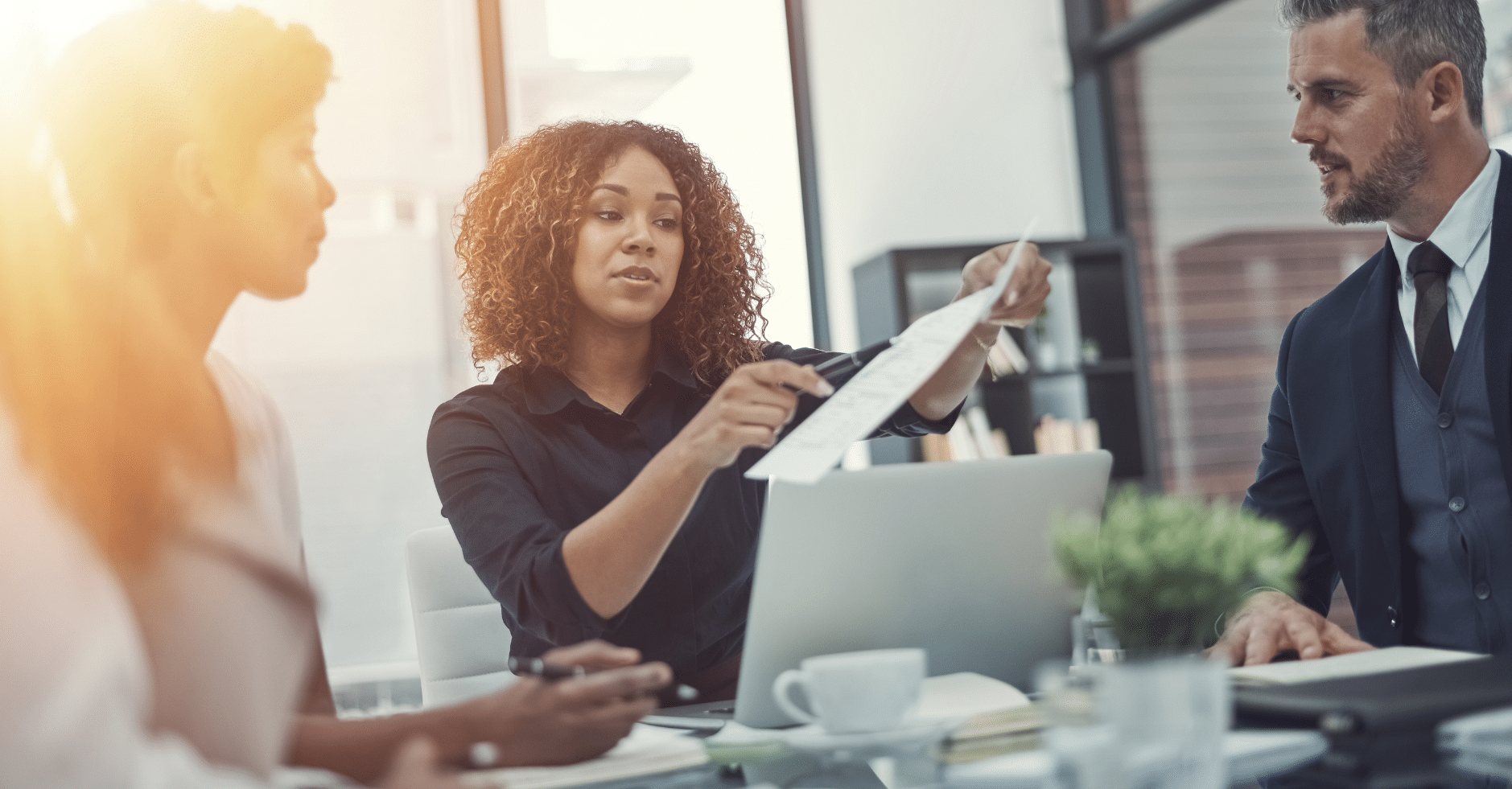 woman in office looking at home care operations