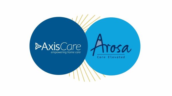 AxisCare home care software and Arosa logos